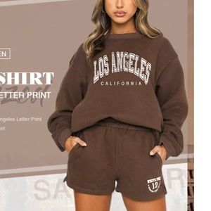 brown comfy los Angeles graphic crewneck sweatshirt 🤎